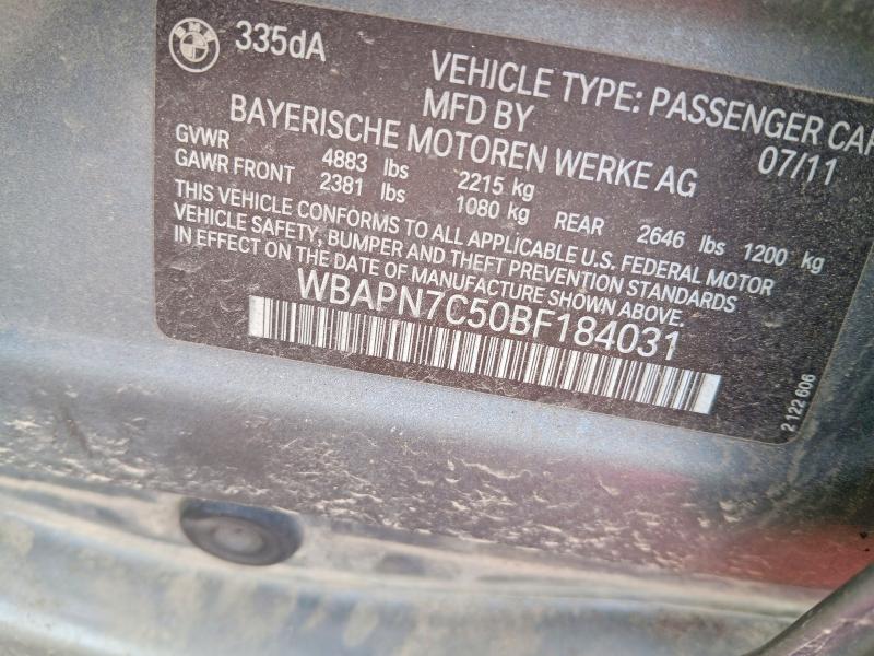 65041676 :رقم المزاد ، WBAPN7C50BF184031 vin ، 2011 Bmw 335 مزاد بيع