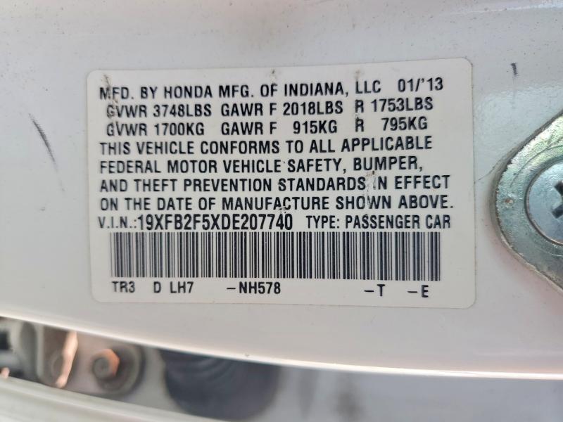 64053126 :رقم المزاد ، 19XFB2F5XDE207740 vin ، 2013 Honda Civic مزاد بيع