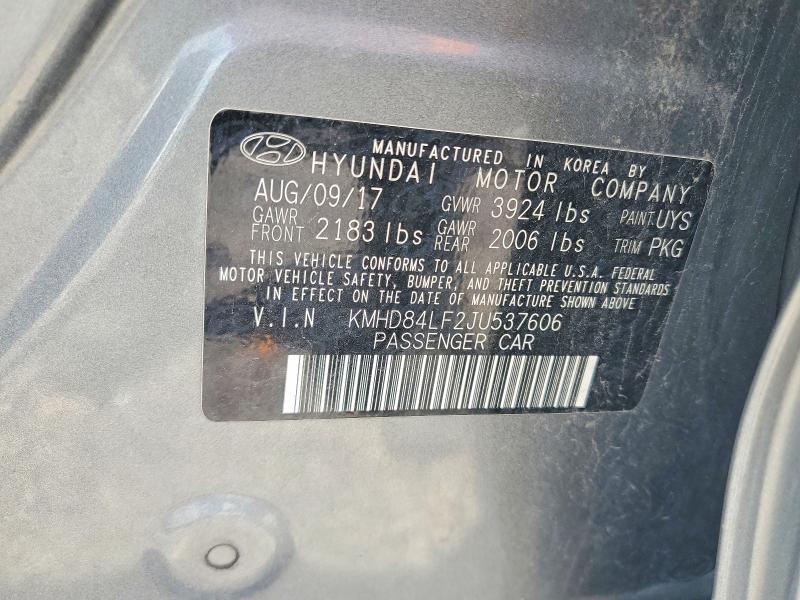 Aukcja sprzedaży 2018 Hyundai Elantra, vin: KMHD84LF2JU537606, numer aukcji: 62998186