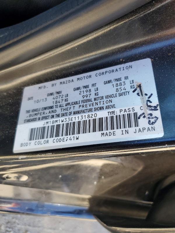 2014 Mazda 3 მანქანა იყიდება აუქციონზე, vin: JM1BM1W33E1131820, აუქციონის ნომერი: 65881836