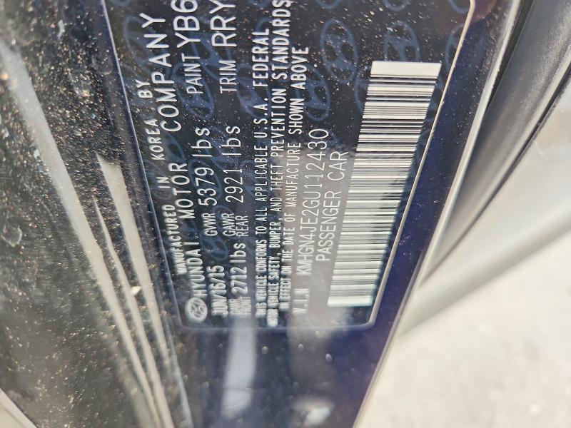 Продажа на аукционе авто 2016 Hyundai Genesis, vin: KMHGN4JE2GU112430, номер лота: 64903706