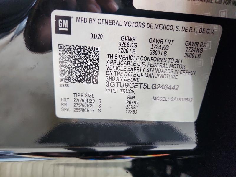 Aukcja sprzedaży 2020 Gmc Sierra, vin: 3GTU9CET5LG246442, numer aukcji: 63748506