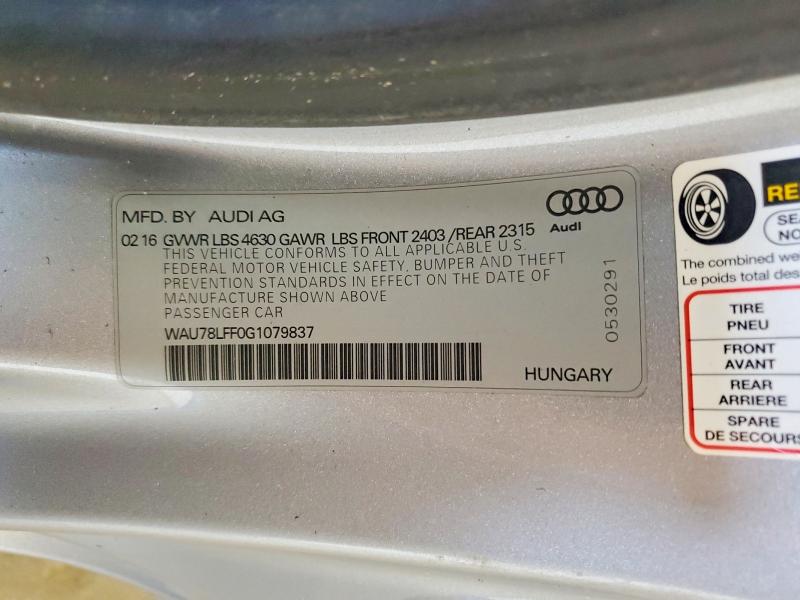Продаж на аукціоні авто 2016 Audi A3, vin: WAU78LFF0G1079837, номер лоту: 64666516