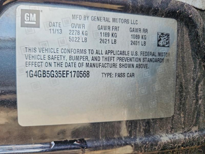 Aukcja sprzedaży 2014 Buick Lacrosse, vin: 1G4GB5G35EF170568, numer aukcji: 65535426