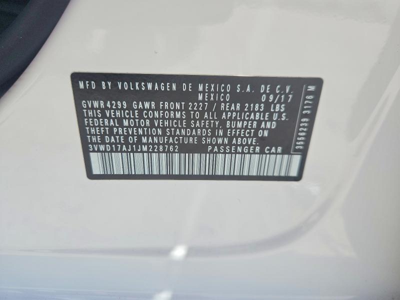 64802896 :رقم المزاد ، 3VWD17AJ1JM228762 vin ، 2018 Volkswagen Jetta مزاد بيع