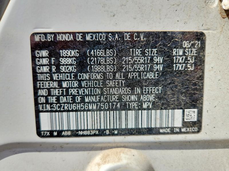 Aukcja sprzedaży 2021 Honda Hr-v, vin: 3CZRU6H56MM750174, numer aukcji: 65194706