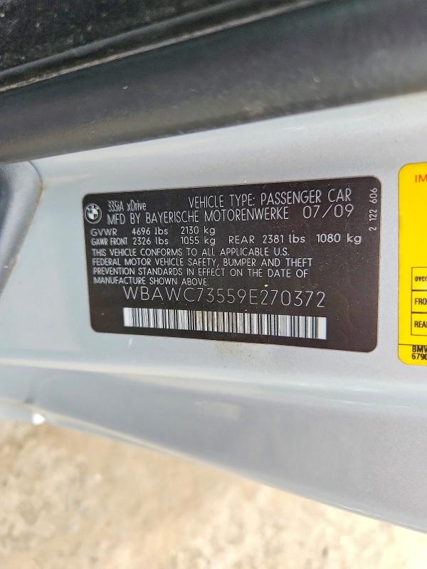 Aukcja sprzedaży 2009 Bmw 335, vin: WBAWC73559E270372, numer aukcji: 66099716