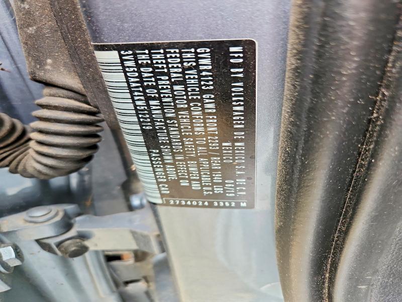 2019 Volkswagen Beetle მანქანა იყიდება აუქციონზე, vin: 3VW5DAAT4KM512219, აუქციონის ნომერი: 64000046