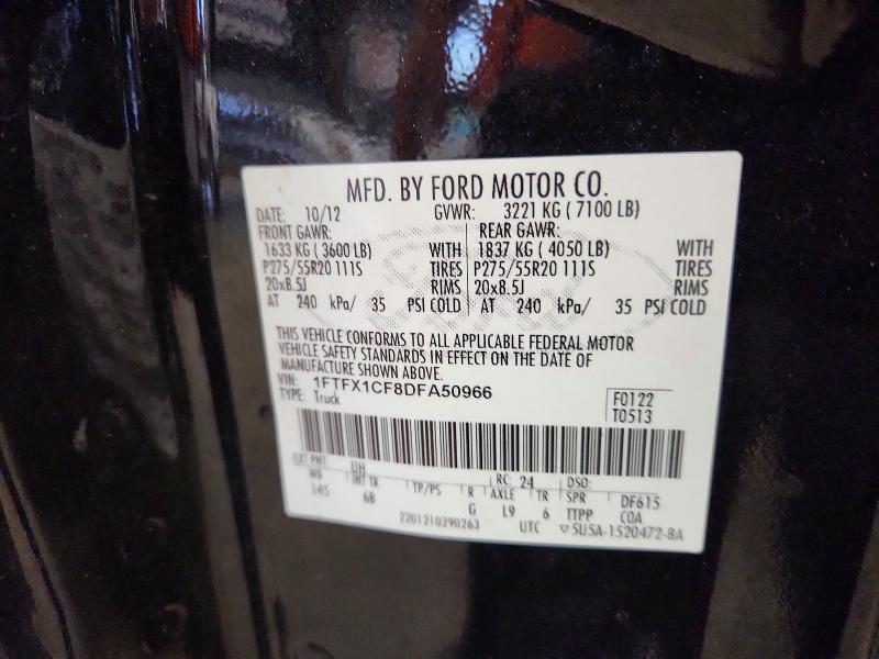 66526676 :رقم المزاد ، 1FTFX1CF8DFA50966 vin ، 2013 Ford F150 مزاد بيع