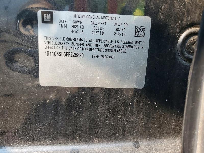 Aukcja sprzedaży 2015 Chevrolet Malibu, vin: 1G11C5SL5FF226890, numer aukcji: 64377876