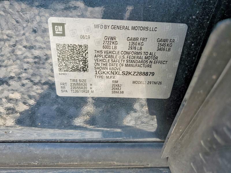 64963016 :رقم المزاد ، 1GKKNXLS2KZ288879 vin ، 2019 Gmc Acadia مزاد بيع