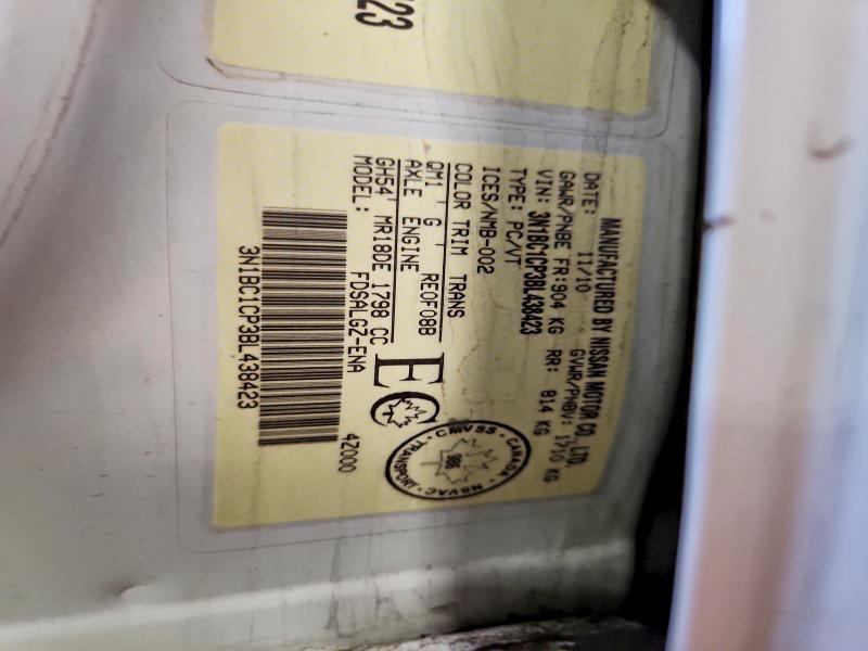 Aukcja sprzedaży 2011 Nissan Versa, vin: 3N1BC1CP3BL438423, numer aukcji: 65160926