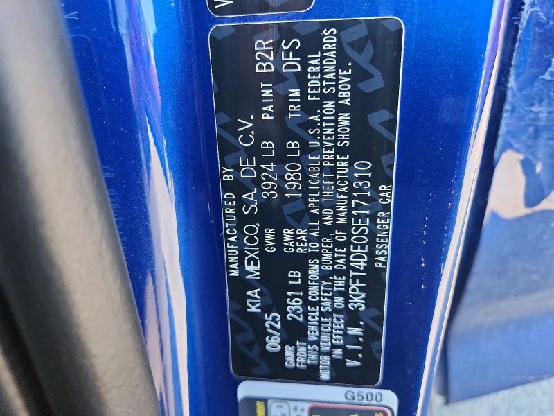 Продаж на аукціоні авто 2025 Kia K4, vin: 3KPFT4DE0SE171310, номер лоту: 63674486
