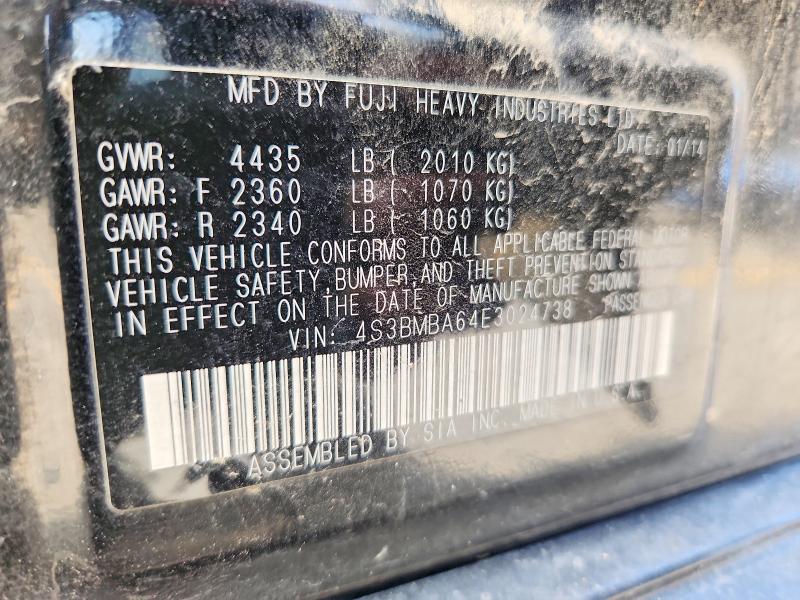 Продажа на аукционе авто 2014 Subaru Legacy, vin: 4S3BMBA64E3024738, номер лота: 67073456