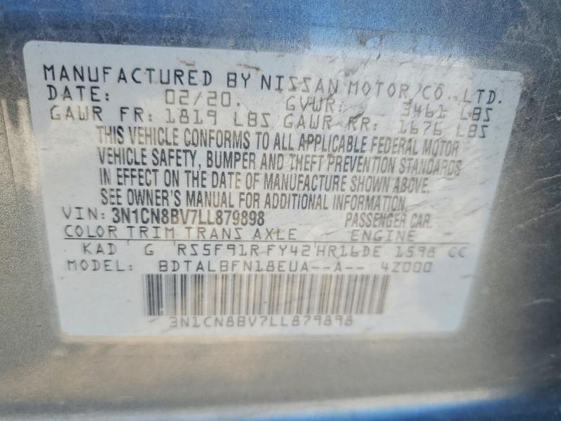 Продажа на аукционе авто 2020 Nissan Versa, vin: 3N1CN8BV7LL879898, номер лота: 63306736