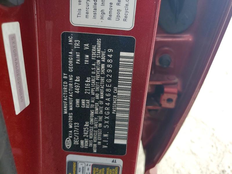 66430506 :رقم المزاد ، 5XXGR4A68EG298849 vin ، 2014 Kia Optima مزاد بيع