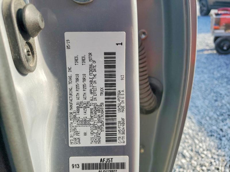 Продаж на аукціоні авто 2019 Toyota Tundra, vin: 5TFDW5F17KX849758, номер лоту: 63555466