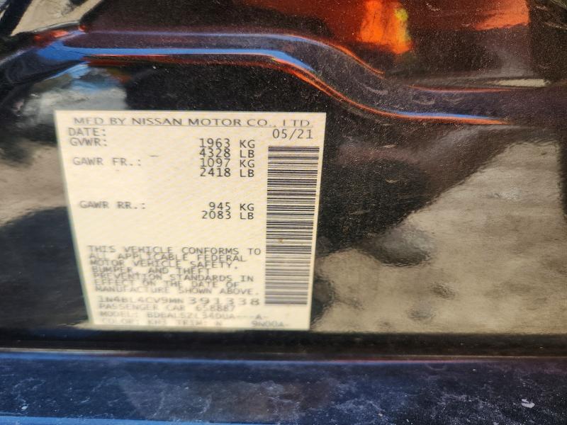 Продажа на аукционе авто 2021 Nissan Altima, vin: 1N4BL4CV9MN391338, номер лота: 66208646