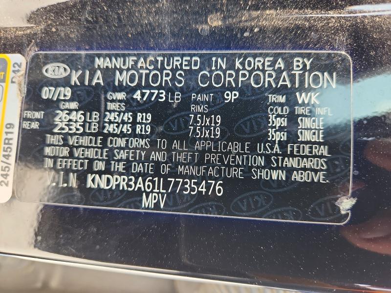 Продаж на аукціоні авто 2020 Kia Sportage, vin: KNDPR3A61L7735476, номер лоту: 63802556