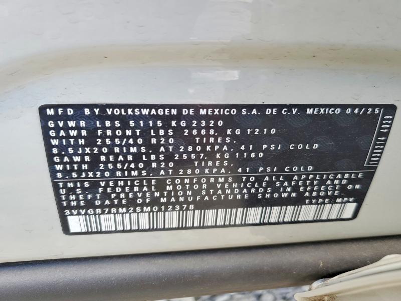 67008736 :رقم المزاد ، 3VVGR7RM2SM012378 vin ، 2025 Volkswagen Tiguan مزاد بيع
