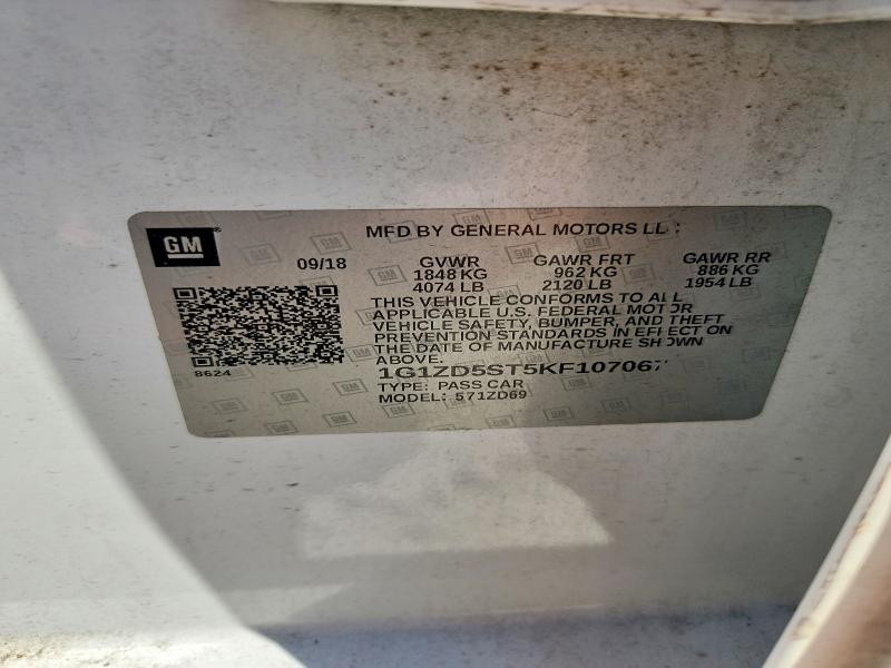 Aukcja sprzedaży 2019 Chevrolet Malibu, vin: 1G1ZD5ST5KF107067, numer aukcji: 65703376