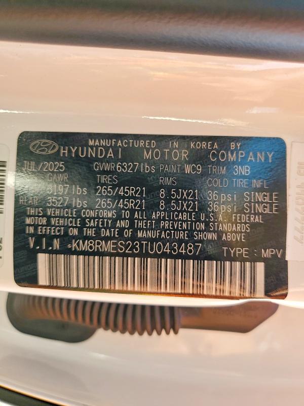Aukcja sprzedaży 2026 Hyundai Palisade, vin: KM8RMES23TU043487, numer aukcji: 67196316