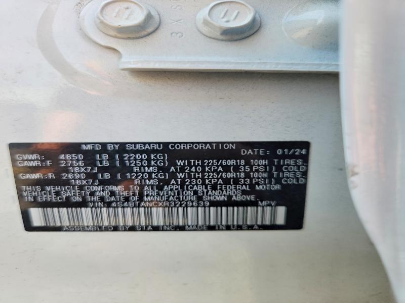 65842456 :رقم المزاد ، 4S4BTANCXR3229639 vin ، 2024 Subaru Outback مزاد بيع