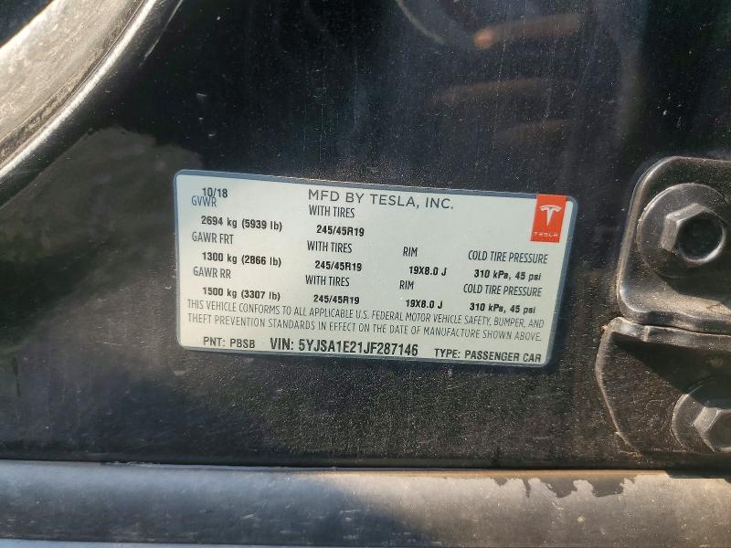 Aukcja sprzedaży 2018 Tesla Model S, vin: 5YJSA1E21JF287146, numer aukcji: 64821166