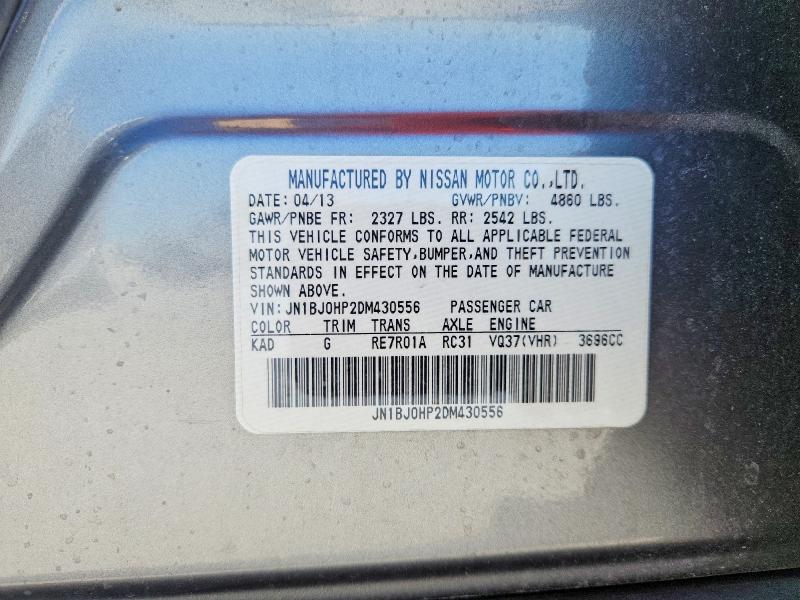 2013 Infiniti Ex37 მანქანა იყიდება აუქციონზე, vin: JN1BJ0HP2DM430556, აუქციონის ნომერი: 65153966
