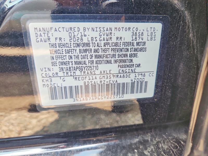 Aukcja sprzedaży 2016 Nissan Sentra, vin: 3N1AB7AP6GY225710, numer aukcji: 65219536