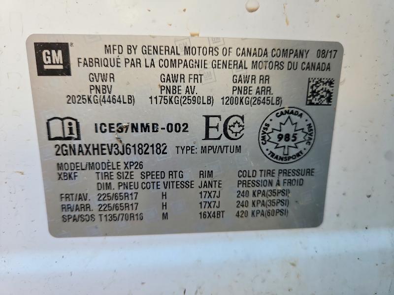 Продажа на аукционе авто 2018 Chevrolet Equinox, vin: 2GNAXHEV3J6182182, номер лота: 67008466