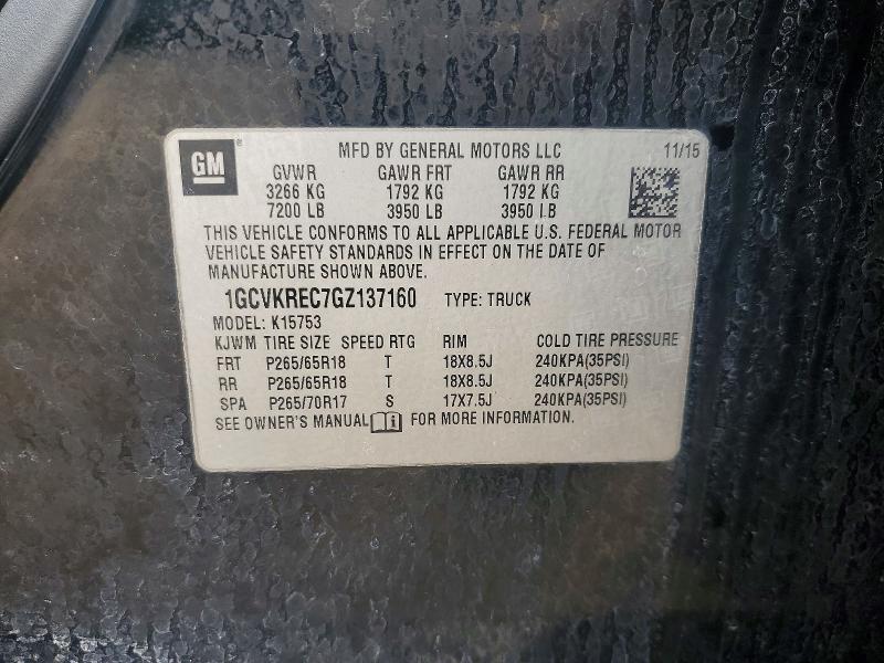 Продаж на аукціоні авто 2016 Chevrolet Silverado, vin: 1GCVKREC7GZ137160, номер лоту: 63562096