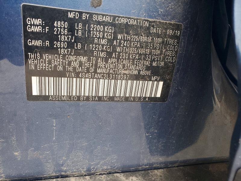 Aukcja sprzedaży 2020 Subaru Outback, vin: 4S4BTANC2L3118297, numer aukcji: 63901716
