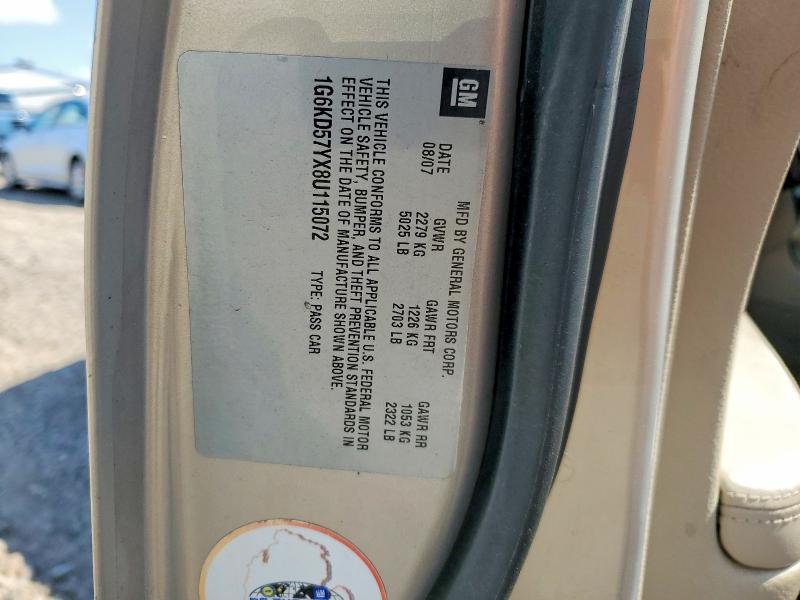 Продаж на аукціоні авто 2008 Cadillac Dts, vin: 1G6KD57YX8U115072, номер лоту: 65099606