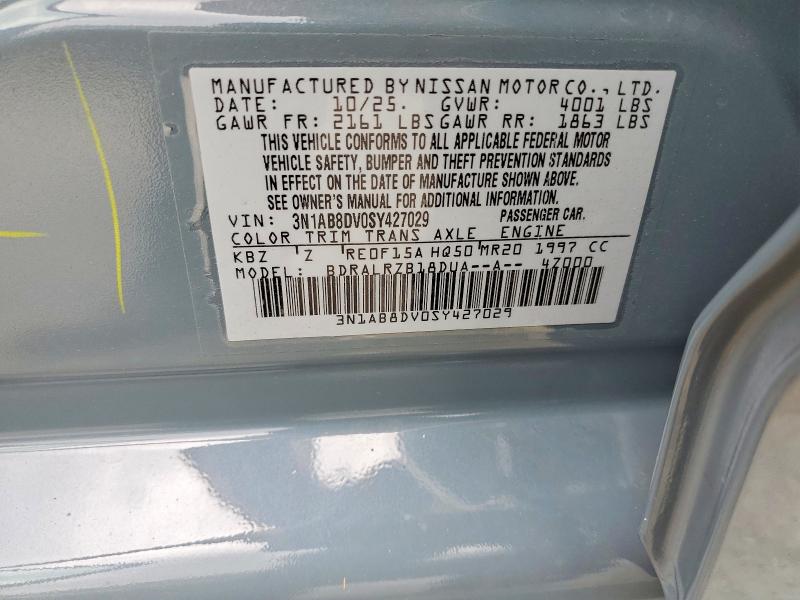Aukcja sprzedaży 2025 Nissan Sentra, vin: 3N1AB8DV0SY427029, numer aukcji: 64907176
