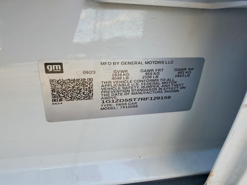 2024 Chevrolet Malibu მანქანა იყიდება აუქციონზე, vin: 1G1ZD5ST7RF129159, აუქციონის ნომერი: 65480606
