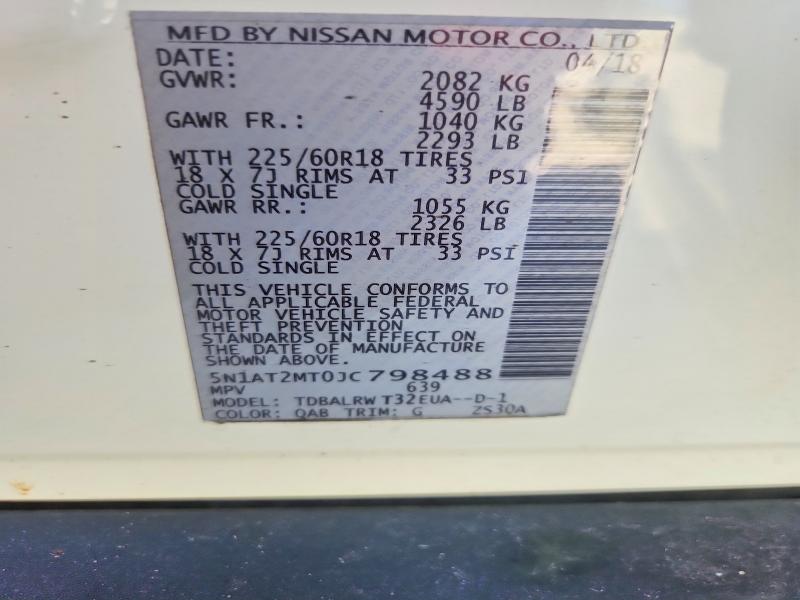 Продаж на аукціоні авто 2018 Nissan Rogue, vin: 5N1AT2MT0JC798488, номер лоту: 64456756