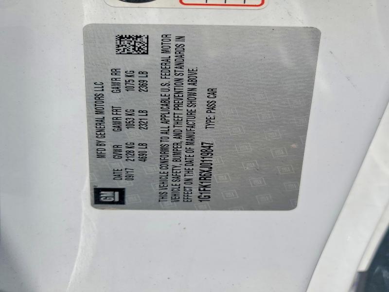 64895136 :رقم المزاد ، 1G1FK1R6XJ0119847 vin ، 2018 Chevrolet Camaro مزاد بيع