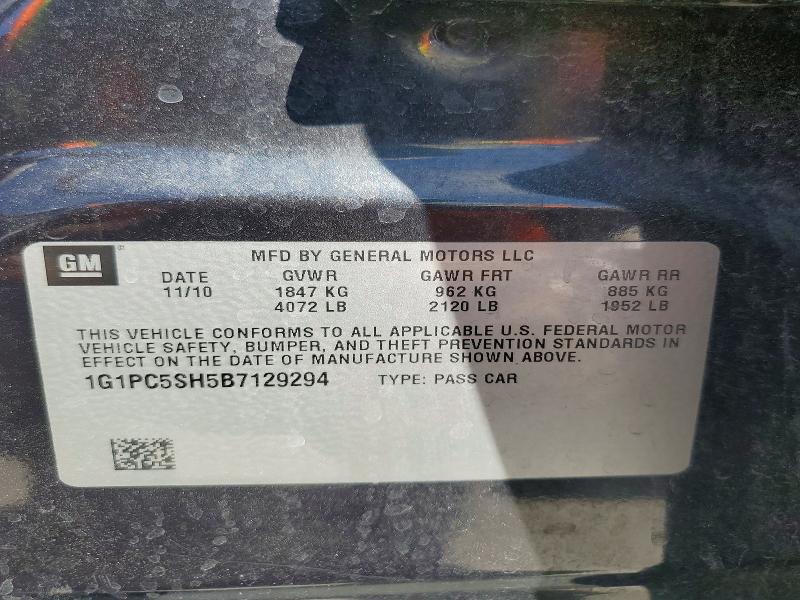 Продажа на аукционе авто 2011 Chevrolet Cruze, vin: 1G1PC5SH5B7129294, номер лота: 63720336