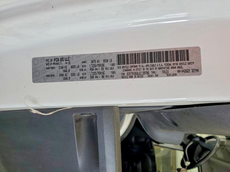 Aukcja sprzedaży 2018 Ram Promaster 1500, vin: 3C6TRVBG8JE139786, numer aukcji: 65196696