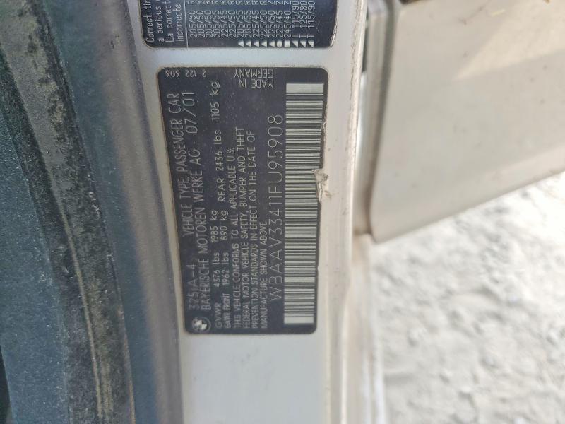 67032736 :رقم المزاد ، WBAAV33411FU95908 vin ، 2001 Bmw 325 مزاد بيع