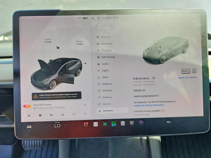 66148636 :رقم المزاد ، 5YJ3E1EB7MF001717 vin ، 2021 Tesla Model 3 مزاد بيع