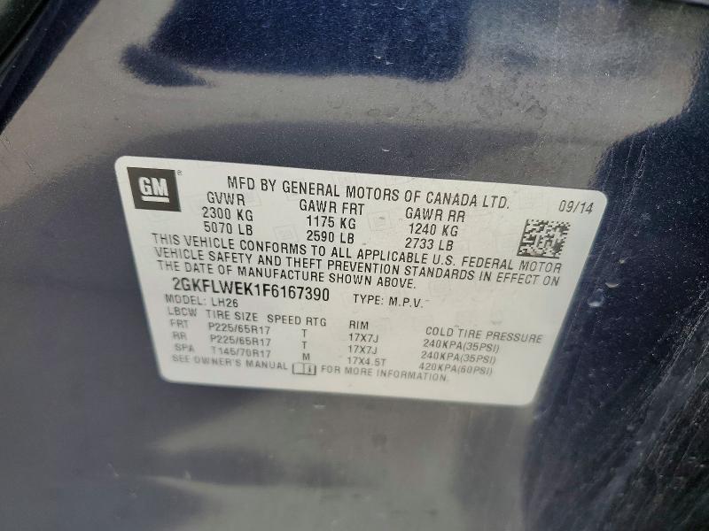 65042666 :رقم المزاد ، 2GKFLWEK1F6167390 vin ، 2015 Gmc Terrain مزاد بيع