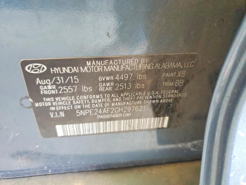 65373986 :رقم المزاد ، 5NPE24AF2GH297621 vin ، 2016 Hyundai Sonata مزاد بيع