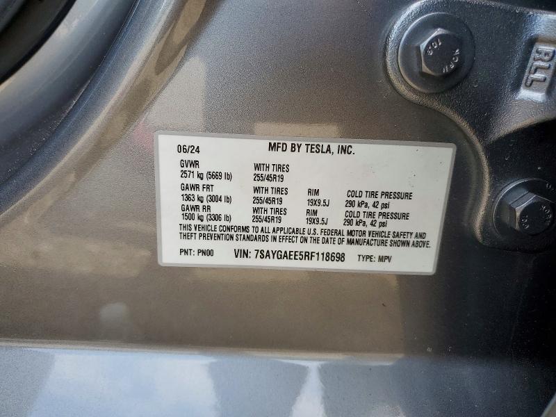 Aukcja sprzedaży 2024 Tesla Model Y, vin: 7SAYGAEE5RF118698, numer aukcji: 64363066