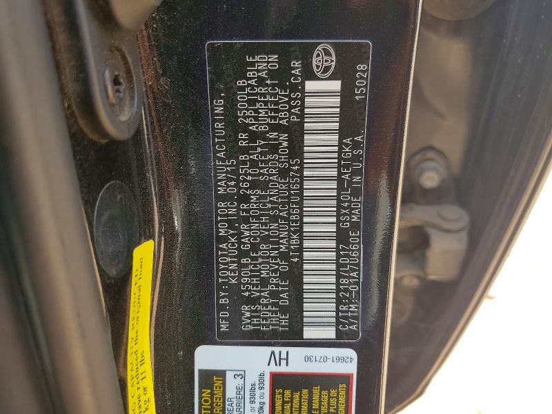 63239566 :رقم المزاد ، 4T1BK1EB6FU165745 vin ، 2015 Toyota Avalon مزاد بيع