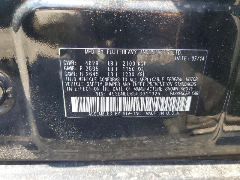 Aukcja sprzedaży 2015 Subaru Legacy, vin: 4S3BNEL65F3011025, numer aukcji: 66049346