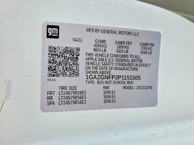 Продаж на аукціоні авто 2023 Chevrolet Express G3500, vin: 1GAZGNFP2P1151505, номер лоту: 67469606