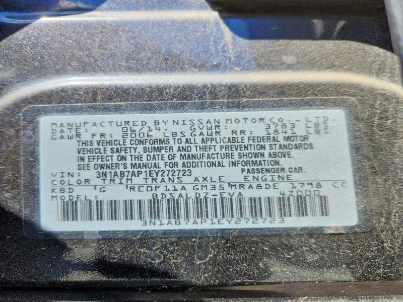 Aukcja sprzedaży 2014 Nissan Sentra, vin: 3N1AB7AP1EY272723, numer aukcji: 66263096