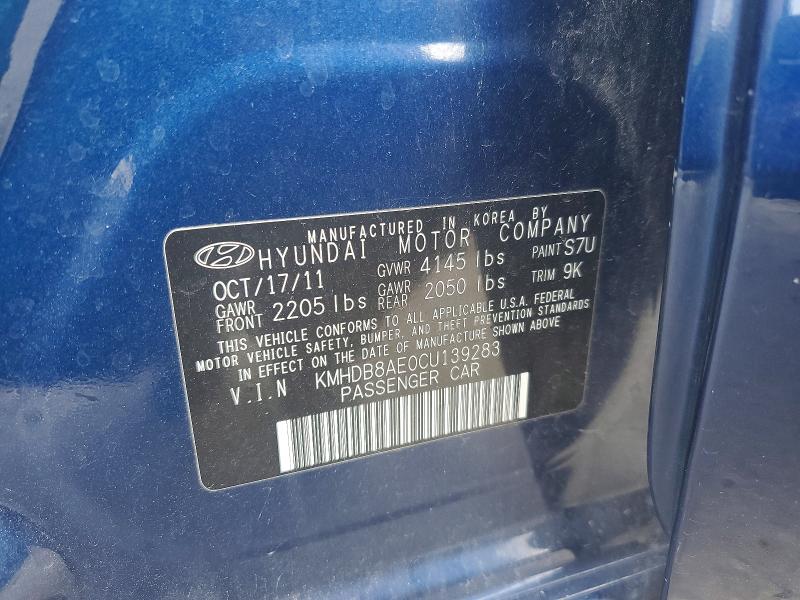 64614006 :رقم المزاد ، KMHDB8AE0CU139283 vin ، 2012 Hyundai Elantra Touring مزاد بيع